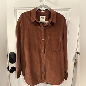Abercrombie & Fitch Oversized Corduroy Button Up